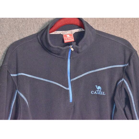 Camel Quarter Zip Light Fleece Blue Sweatshirt - Picture 1 of 10